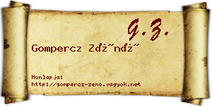 Gompercz Zénó névjegykártya